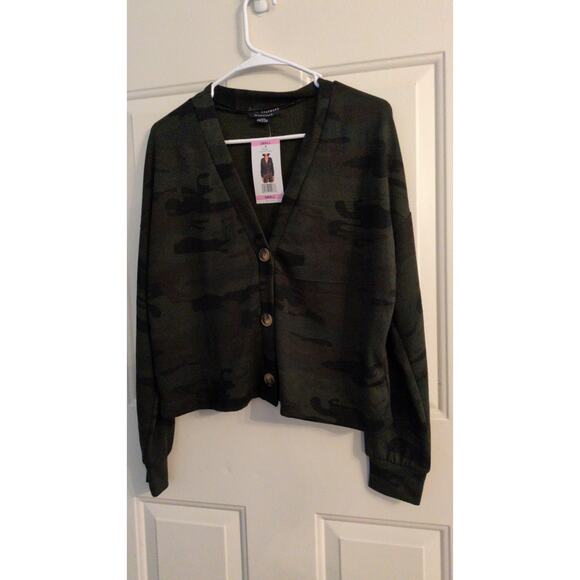 Social Standard by Sanctuary Camouflage Camo Cardigan SM NWT Lightweight Button - Picture 1 of 6